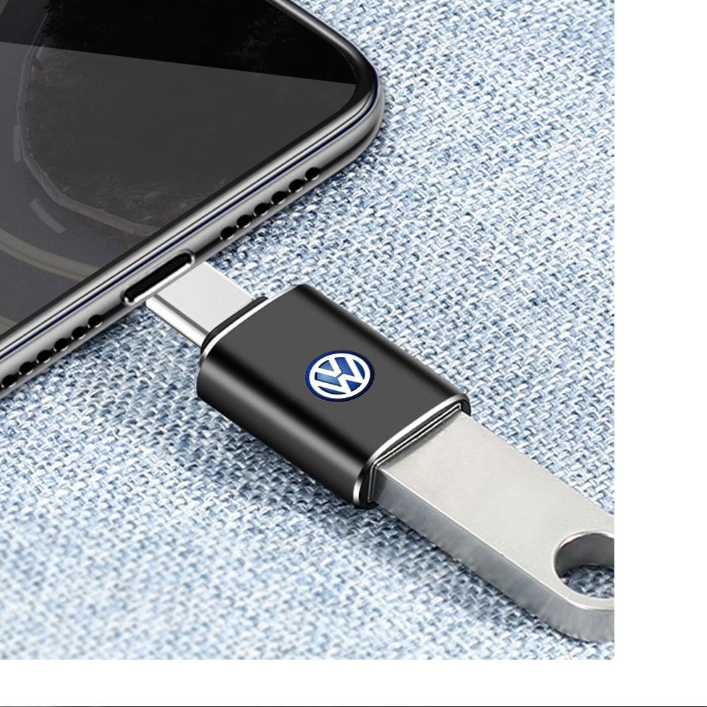 For VolkswagenType C To USB Adapter OTG Converter Connector For Volkswagen VW Caddy Scirocco Beetle CC Touareg Tiguan Touran Rline Golf Polo R
