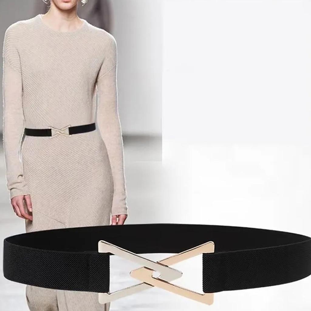 Ceinture à boucle pour femme, ceinture élastique décorative pour robe, costume, ceinture élastique et polyvalente, ceinture tendance