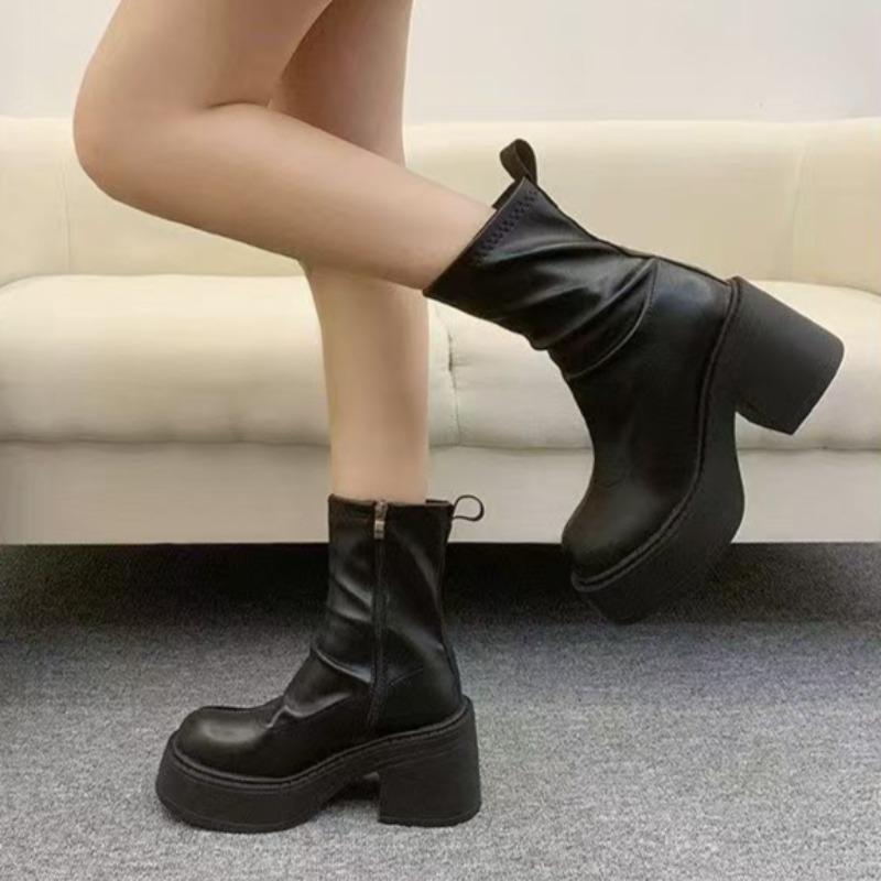 Fashion High Heels Women Ankle Boots Designer Platform Woman New Shoes 2025 Winter Fashion Chunky Pumps Dress Party Short Boots De Mujer