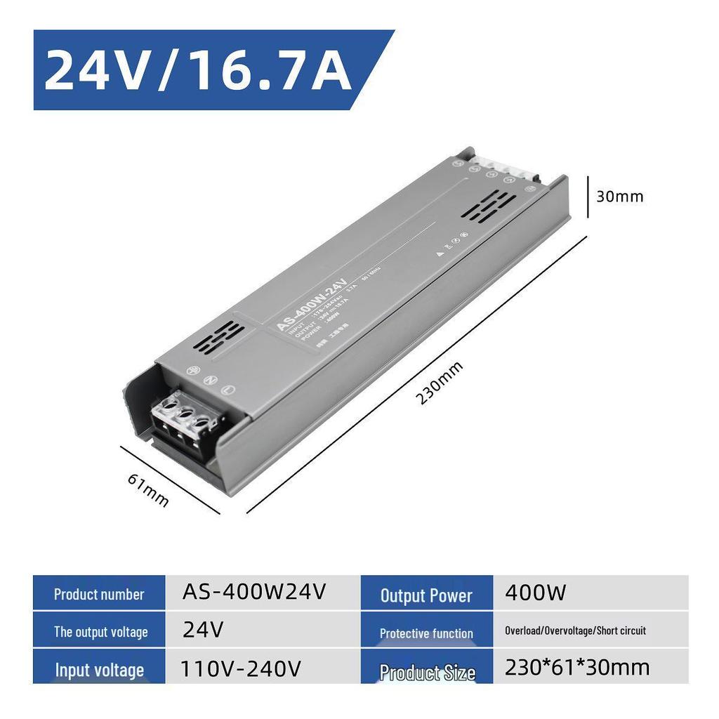High-Power LED Transformer: No False Labeling, 12V/24V, 60-400W
