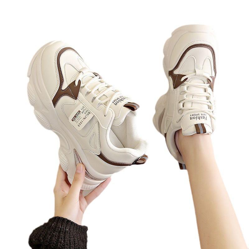2025 new women's inner dad shoes spring and autumn platform comfortable sports shoes light and small casual women's shoes