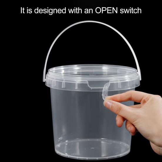 10Pcs Plastic Drink Buckets with Lids And Handles Party Cups for Cocktails Ice Cream Snacks Reusable Food Containers for Summer Beach Bar Beer