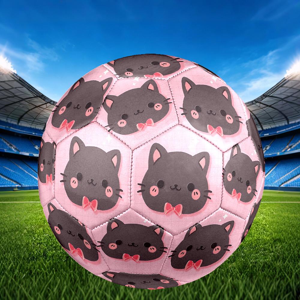 1pc Kawaii Cat Icon Size 5 Soccer Ball Professional Match Training Football Indoor &Outdoor Sports Ball Lightweight Durable c6599