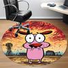 1pc COURAGE The Cowardly Dog Office Round Area Rug, Under Office Chairs Bedroom Living Room Home Decor, Room Decoa1016125