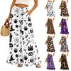 Women's Wide Leg Pants with Pockets High Waist Drawstring Casual Loose Fit Halloween Print Long Trousers for Everyday Wear