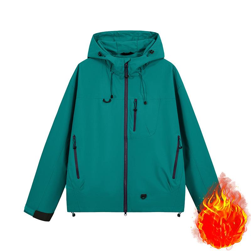 American Retro Contrasting Mountain Jacket Multi-zip Design Hooded Jacket Outdoor Waterproof Hiking Jacket