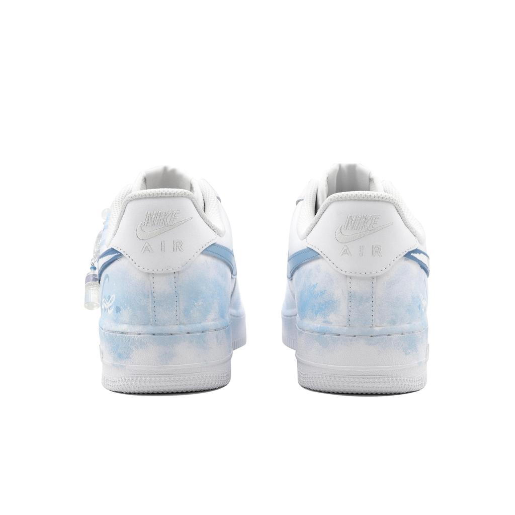 Nike Air Force 1 Box Action, Rain After The Storm, Distressed, Hand Drawn Cow Leather Abrasion Resistant Low Top CW2288-111(Team204-)