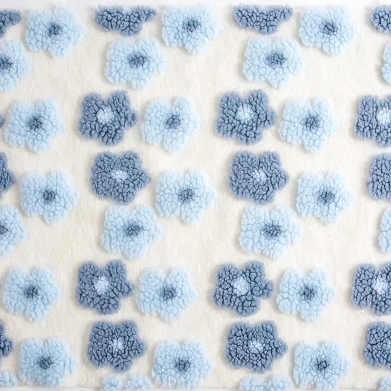 165X100Cm Thick Lamb Wool Jacquard Small Flower Fabric for Blanket Pillow Winter Coats Hats Plush Toys Bedding Diy Fleece Fabric