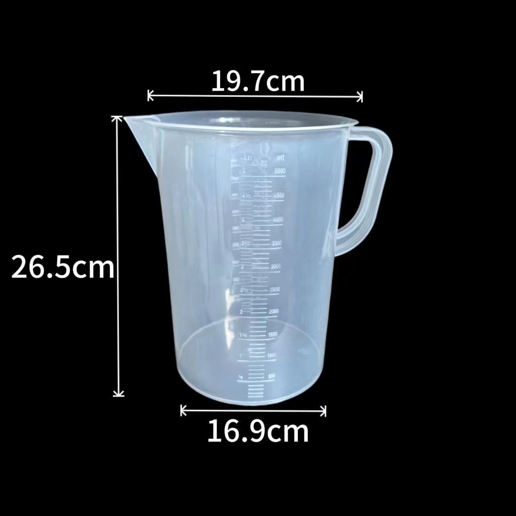 Transparent PP Measuring Beaker with Handle - Graduated Milliliter Cylinder, Thickened for Laboratory and Pesticide Use
