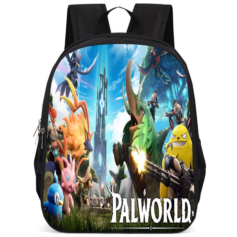 Spacious Palworld Student Backpack For School 15 Inch Large Capacity Polyester Bag