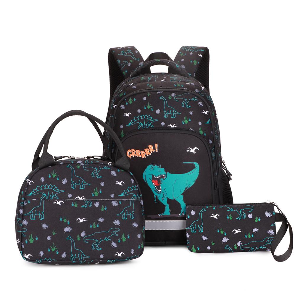 Three-piece set, primary school bag, large capacity, multi-layer boys' backpack, waterproof.