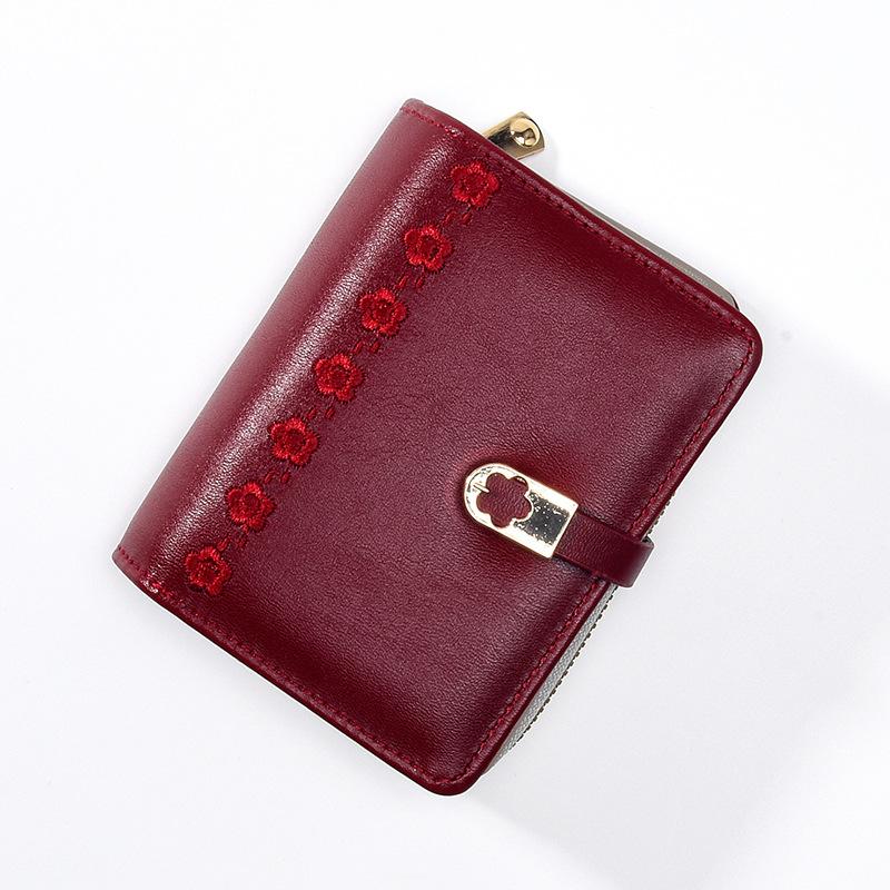 2025 New Fashion Short Wallet Women's Zipper Buckle Large Capacity Wallet Multi-card Change Bag Clutch