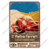 Racing Car Plaque Metal Tin Signs F1 Racetrack Vintage Metal Poster Wall Art Decor for Garage Racing Club Home
