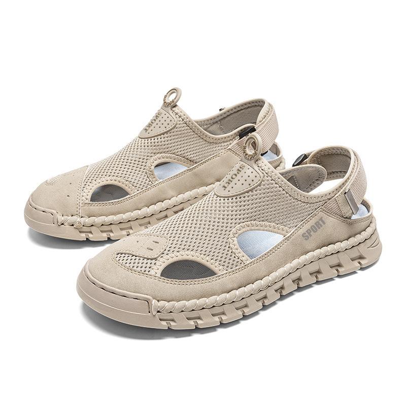 2025 Spring and Summer New Popular Thick-soled Outer Wear Hollow Breathable Net Sports Sandals Men's Versatile Leisure Commuting Light