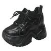 Fashion 2024 Spring Autumn Chunky Sneakers Women Bling Platform Sports Shoes Woman Goth Thick Bottom High Heels Female Leather Sneakers
