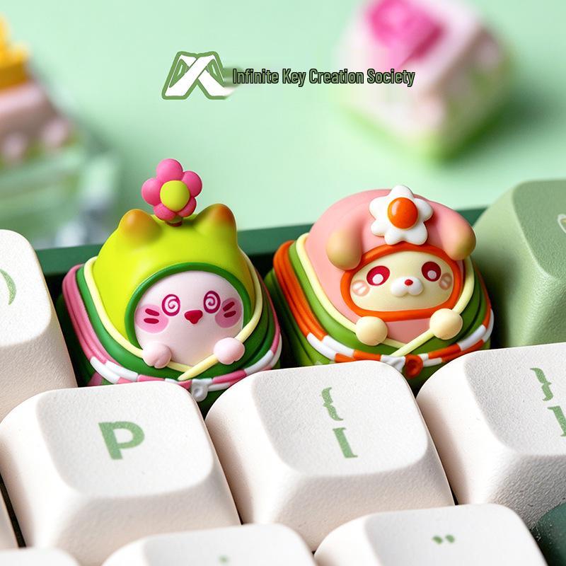 Personalized Dragon Boat Festival Zongzi Resin Keycap - Cute ESC Replacement for Mechanical Keyboards.