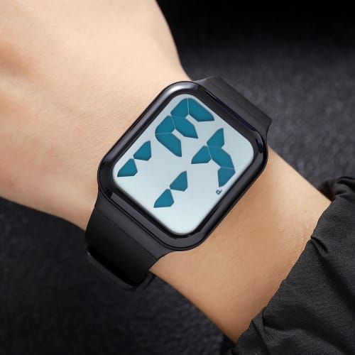 Zolohoni Men's Waterproof Digital Watch with Oversized Numerals, Black & White, for Seniors and Senior Women