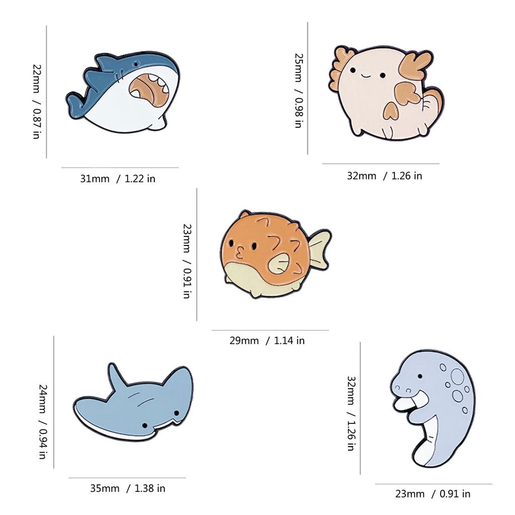 Creative Cartoon Sea Animal Brooches Colorful Sea Animal Brooches Clothing Jewelry for Fashion Enthusiasts and Sea Lover