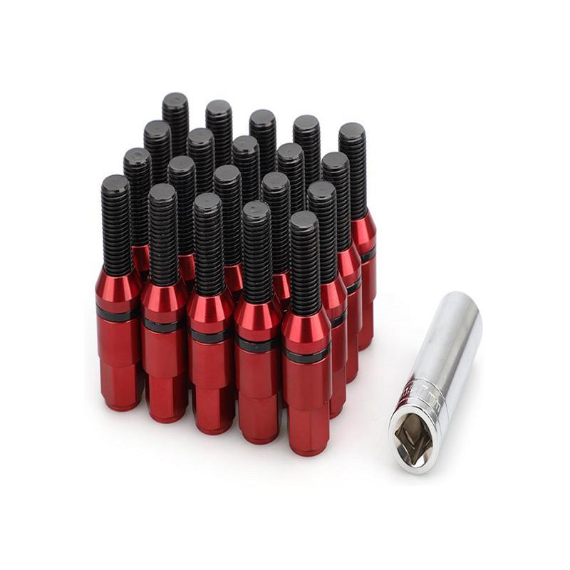 Steel Iron Wheel Bolts Cone Seat with Aluminum Cap M12x1.25 M12x1.5 M14x1.5 M14x1.25 Lug Bolt Fits For BMW