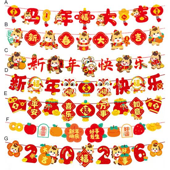 New Year Banner 2026 Happy New Year Banner Pre-Strung Glitter New Year Eve Party Banner Home Decoration