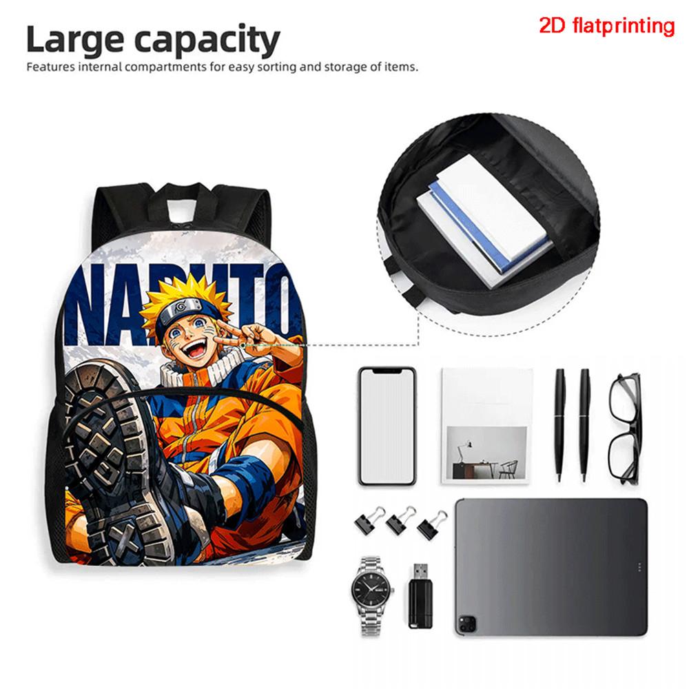 Lightweight NARUTO 3Pcs Set School Rucksack Set With Front Pocket Meal Tote Pencil Bag For Boys Girls Youth Aged 5-10