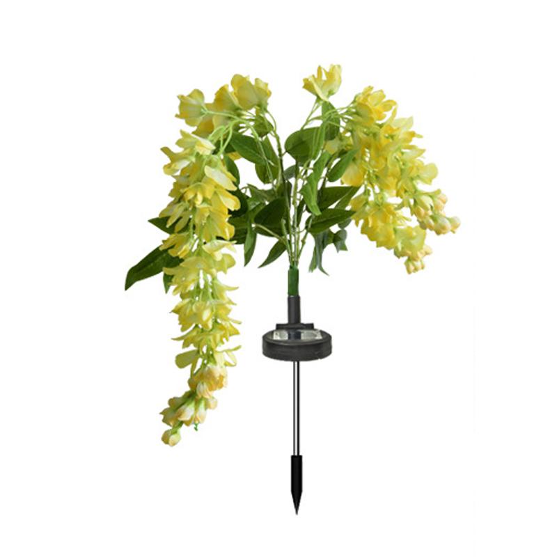 

Солнечные садовые фонари для улицы, 4 ветки, цветочные фонари для улицы, 2 режима, водонепроницаемый садовый декор для двора, патио, дорожки, заднего двора жёлтый