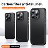 For iPhone 15 Pro Case Carbon Fiber Texture PC+TPU Magnetic Phone Cover