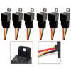6pcs 12 V-40 A-5 Pin Car Engine Relay With Socket With Wires For Car Truck Motor Interior Accessories