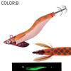 luminescent Squid Bait 30g Weight Sycamore Wooden Artificial Lures Cuttlefish Shape Egi 3.0 Hook Slow Sinking Night Fishing