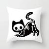 Totenkopf Katze Schwarze Katze Heimdeko Kissenbezug Freche Katze Sofa Autodekoration x Kissenbezug Quadratischer Polyester Kissenbezug