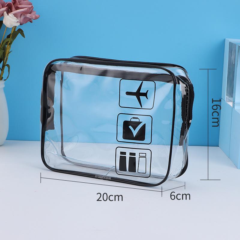 

Portable Transparent PVC Toiletry Bag for Women - Travel Storage with Zipper