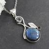 Labradorite Gemstone Pendant Necklace, Solid 925 Sterling Silver, Unique Gifts, Boho Jewelry, Designer Jewelry