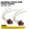 Universal Pigtail Wire Female Socket 7443 Two Harness Brake Stop Tail Parking EV