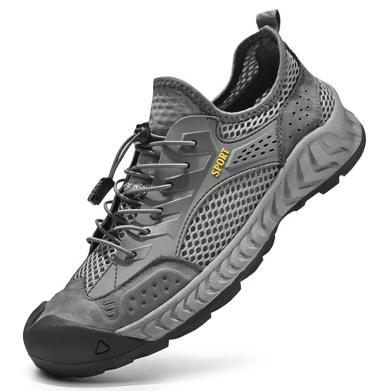 

Brand Men s Mesh Casual Shoes Wear-resistant Soles Breathable Oxford Shoes for Summer Outdoor Men s Hiking Shoes 46 серый