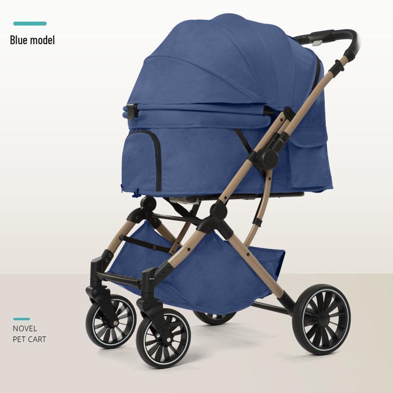 

Легкая двусторонняя прогулочная коляска для маленьких собак и кошек, складывание одной рукой Two-Way Push (Gross Weight 8.7kg)