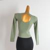Pure Desire Style Sexy Round Neck Knitwear Women's Spring & Fall New Arrival Silm Stylish Open Back Cut Out Versatile Bottoming Top