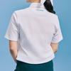 CHALLENGER Women'S Poly Pq 5/8 Sleeve String Collar Short Sleeve Tee White