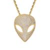 Ins European and American New Alien Mask Pendant with Micro Inlaid Zircon Hip Hop Rap Singer Men Necklace