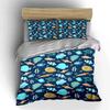 Colorful Fish Print Decoration Set Exquisite three-piece bedding set gift for kids and adults