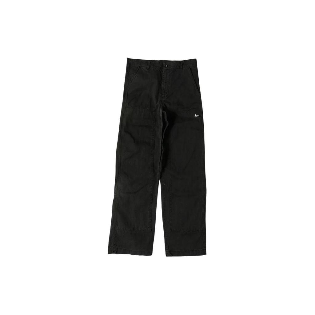 Nike Logo Embroidered Solid Color Mid-Rise Zipper Fit Cargo Pants Unisex Cargo Pants Black DQ5179-010