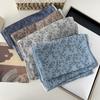 Spring and Autumn Style Retro Small Floral Cotton Linen Large Scarf Air Conditioning Travel Shawl Shoulder Pads Neck Korean Version Women's Scarf