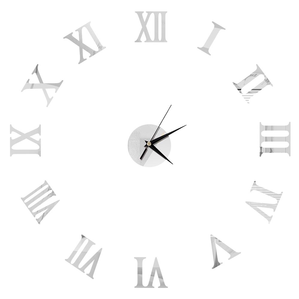 27inch Nordic Wall Clock Dining Restaurant Cafe Decorative Clocks Acrylic Mirror Wall Sticker Silent Quartz Watch Home Decor
