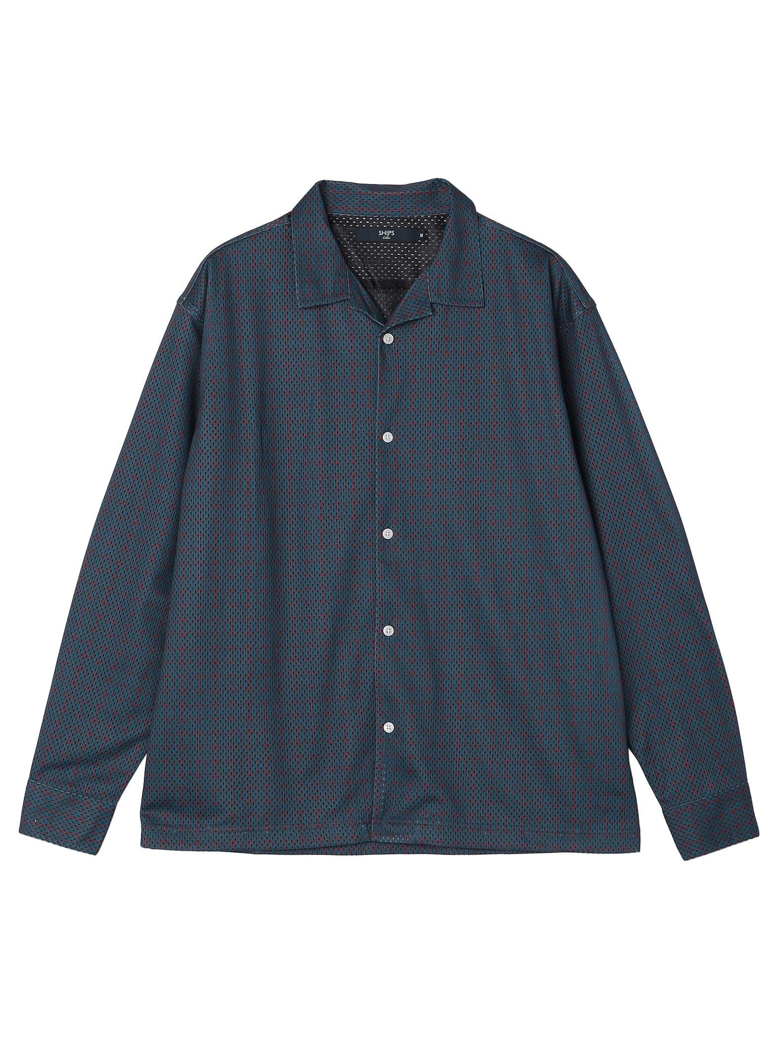 

Ships Colors Men s Machine Washable Mesh Print Shirt, Navy, Size L, 211140010