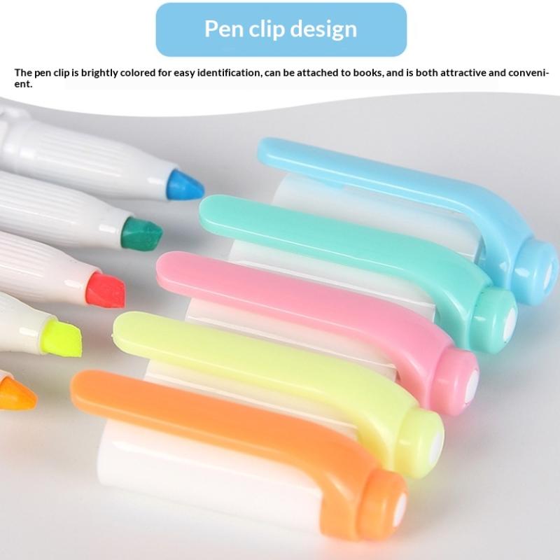 10 ks zvýrazňovačů v pastelových barvách s dvojitým hrotem, fluorescenční popisovač pro zvýraznění klíčových bodů, popisovač s dvojitým hrotem