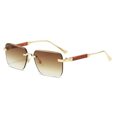 Rimless Rectangle Sunglasses Men Women Fashion New In Vintage Shades Eyewear Brand Design Ocean Lenses Sun Glasses