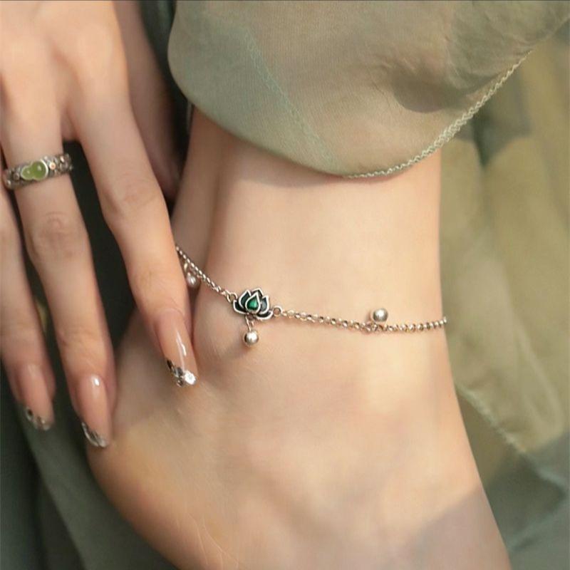 New 925 Sterling Silver Anklet Personality Charm Geometric Shape Woman Anklet Birthday Party Gift Exquisite Jewelry Accessories