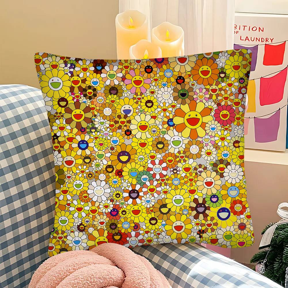 M Murakami Takashi A An Homage To Monopink 1960 Pillow Case Square Pillow Bedroom Sofa Leisure Comfort Cushion Car