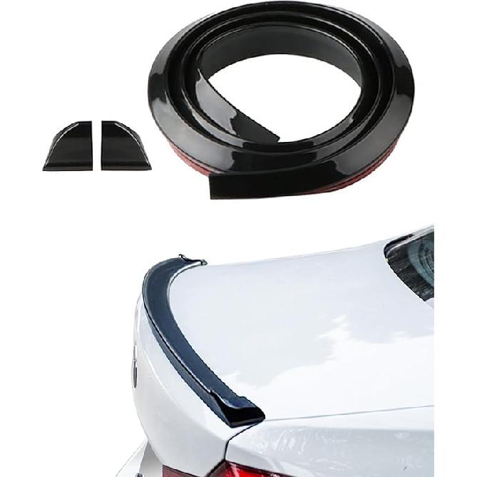 ESEWALAS Universal Car Rear Spoiler Exterior,Car Trunk Spoiler Roof Lip Kit,Spoiler For Cars,3D PU Rear Trunk Lip Or Roof Spoiler Sticker Bar,Fits чёрный