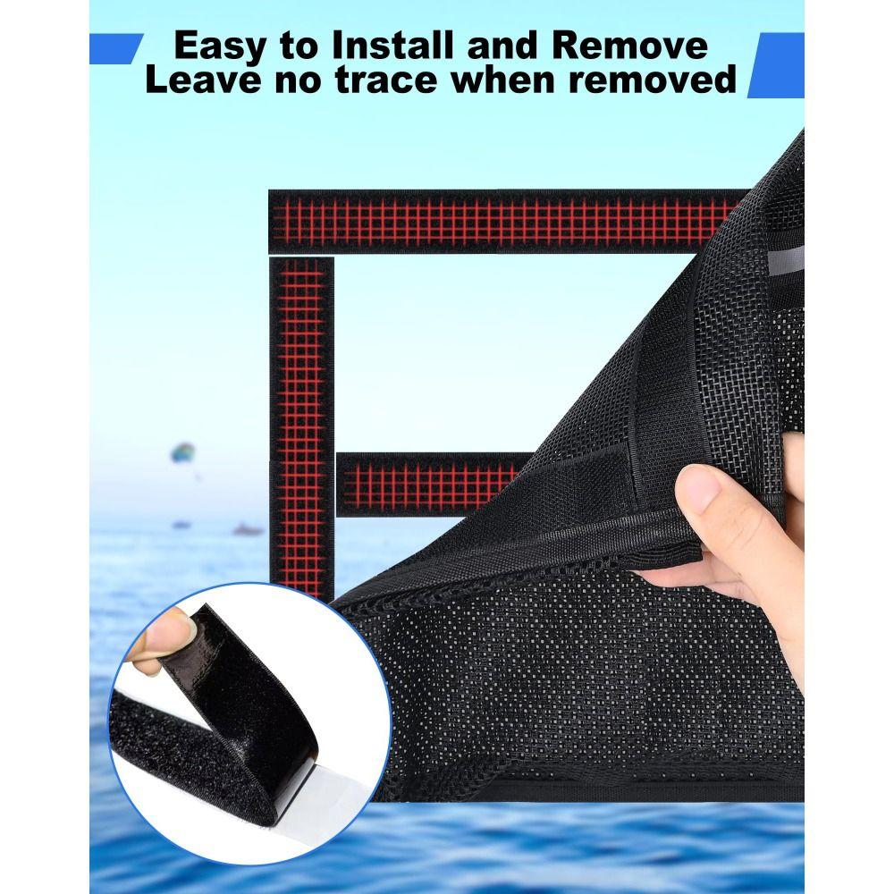 New Self Adhesive Boat Storage Bag with Lid Reflective Boat Organizer Leak-Proof Mesh Bag for Gloves Flashlight