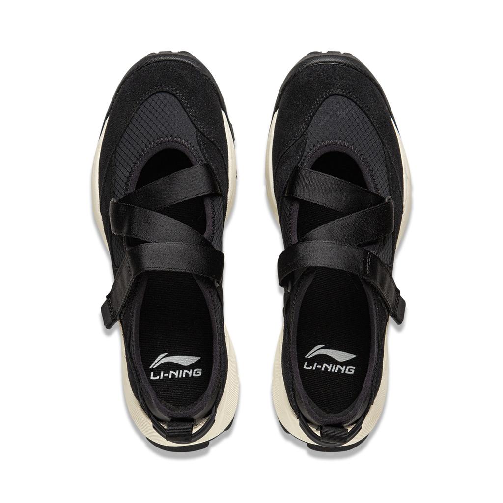 Li Ning Mulan Mary Jane Trendy Comfortable Shock Absorption Rebound Low Top Casual Shoes Women Casual Shoes Black AZGV008-4